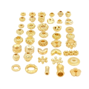 18k 골드 색상 보존 스팽글 라운드 플라워 스탠드 비즈 팔찌 DIY 목걸이 및 액세서리 D93 - Product Image 4