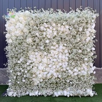 Mur de fleurs artificielles haut de gamme aux couleurs vives, enroulable et réutilisable, pour la location par les entreprises de mariage