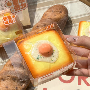 Juguete Antiestrés Realista de Huevo Frito y Tostada, Material PU, para Aliviar el Estrés y la Ansiedad, Juguete de Descompresión para Niñas - Product Image 4