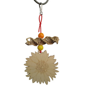 Venta caliente de 2 piezas de ratán cruzado tejido pájaro juguete loro morder libélula de madera y flor floreciente Color al azar - Product Image 3