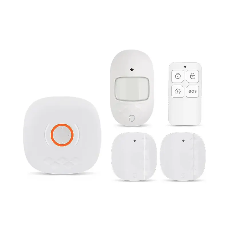 Harga Grosir Pabrik TUYA 4G WIFI Sistem Keamanan Nirkabel Sensor PIR dengan 2 Remote Kontrol Sistem Alarm Keamanan Rumah Pintar