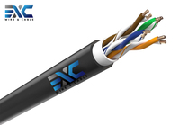 EXC Câble LAN Cat5e extérieur Câble Ethernet Cat5e en cuivre résistant aux UV 4pr