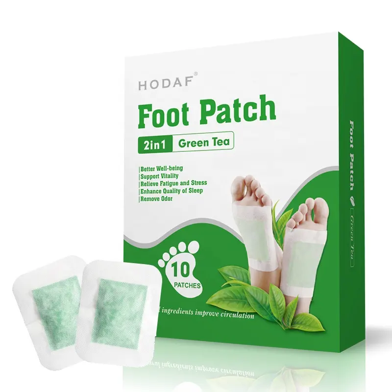 OEM customized healthy gold relax detox foot pads green tea liver pads wood vinegar detoxify and beautify patch