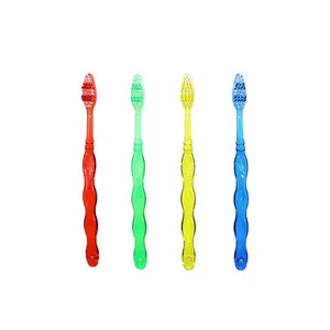 Hot selling sprial brush handle shape adult toothbrush India hot selling plastic manual tooth brush