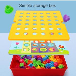 Meilleur cadeau <span class=keywords><strong>de</strong></span> Noël : <span class=keywords><strong>Jeu</strong></span> enfichable Aijh pour enfants, puzzle <span class=keywords><strong>de</strong></span> <span class=keywords><strong>clous</strong></span> champignons, 10 emplacements colorés, 46 perles, apprentissage sensoriel précoce pour les professionnels - Product Image 3