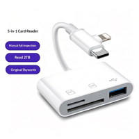 Puerto USB C con Lector de Tarjetas SD y TF, Material ABS, KZ9-7, para Teléfonos Android, Computadoras y Tabletas
