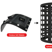 Module d'affichage LED flexible P4 pour extérieur, écran souple 320x160 pour façade de bâtiment incurvée cylindrique