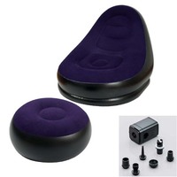 Sofa gonflable portatif moderne repose-pieds chaise longue paresseuse créative avec la fonction inclinable pour l'ameublement extérieur de chambre à coucher de maison