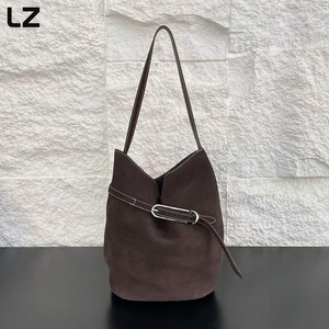 LZ Top Grain Cow <strong>Leather</strong> <strong>Bucket</strong> <strong>Bag</strong> Premium Suede <strong>Womens</strong> Shoulder <strong>Bag</strong> Large Capacity Genuine <strong>Leather</strong> Handbags Tote <strong>Bag</strong> - Product Image 6