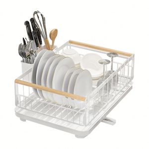 Égouttoir à vaisselle et support de rangement pour ustensiles de cuisine, grand panier de rangement multicouche pour armoire de cuisine - Product Image 2