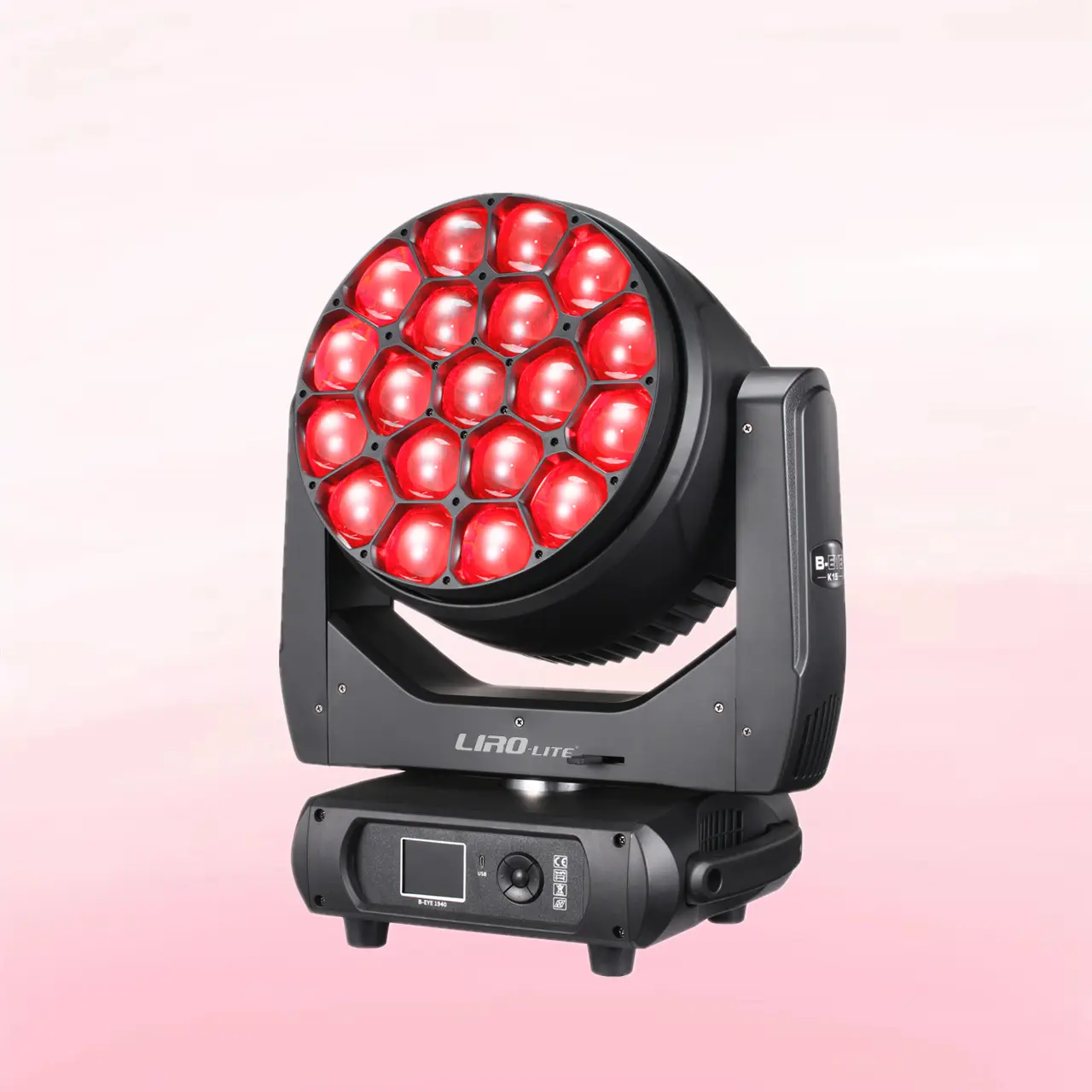 Bee Eye K-15 19x40W LED Moving Head Equipamento de iluminação de palco controle de pixel em movimento