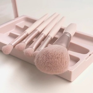 Makeup <b>Brush</b> Set 5 Pieces Synthetic Hair Plastic Handle With Mirror For Foundation Blush Powder Makeup - Product Image 3
