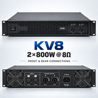 Amplificateur stéréo AOFO KV8 Classe H 2U à montage en rack, double canal, amplificateur audio PA pour discothèques, salles de réception et enceintes de tournée