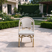 Chaise de bistrot en rotin français de haute qualité pour l'extérieur/restaurant/villa/hôtel, style moderne, meubles de salle à manger en rotin