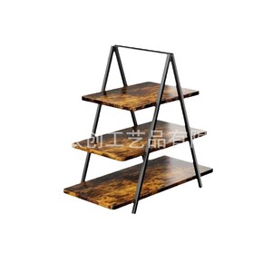 Étagère de rangement en bois à 3 étages, support à gâteaux en fer forgé, présentoir à desserts pour les réunions de famille, les fêtes entre amis, les festivals - Product Image 2