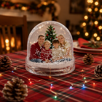Globe à neige en plastique personnalisé avec insertion photo pour décoration de Noël, cadeaux de fêtes et globes à neige pour impression DIY