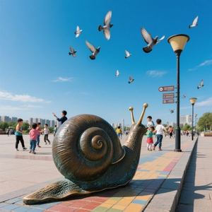 מודרני ומלאטי קישוט בית מודרני מסורתי וחלזונות ברונזה פסלי יד ביד - Product Image 4