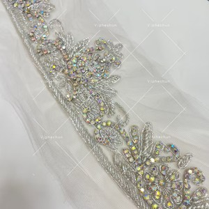 Decorazioni per abito da sposa con perline in vetro fatto a mano modello floreale coppia singola per uso da sposa-fabbrica all'ingrosso piccole quantità - Product Image 3