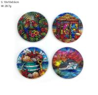Sous-verre en acrylique monocouche avec effet gaufré intense, tapis de tasse avec pieds en silicone, sous-verre souvenir personnalisé