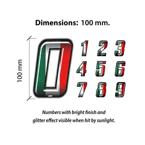 Italiaanse Uitmuntendheid-Duurzame Motorfietsnummersticker 10X6.5Cm-Zelfklevend Meesterschap En Duurzaam Italiaans Ambachtelijk