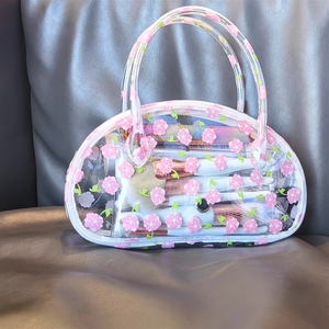 Borsa per il Trucco in PVC Trasparente Personalizzata, Pochette Cosmetica con Logo Personalizzato per Viaggi, Articoli da Toeletta, Stile <span class=keywords><strong>Pieghevole</strong></span>, Ampia Disponibilità, Colori Assortiti - Product Image 3