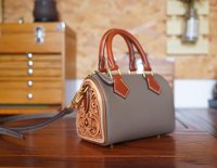 Sac à main en cuir véritable vintage de luxe personnalisé à une seule bandoulière avec un design floral, fermeture éclair résistante à l'eau pour femmes