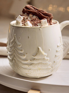 Vaso <span class=keywords><strong>de</strong></span> Porcelana Moderno con Diseño 3D <span class=keywords><strong>de</strong></span> Árbol <span class=keywords><strong>de</strong></span> Navidad, 340 ml, Portátil, Blanco Mate, Apto para Microondas, Color Personalizado, para Café/Bebidas Calientes - Product Image 1