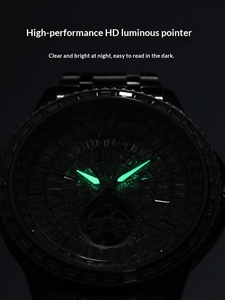 Orologio Meccanico Automatico da Uomo Certificato Guanqin di Lusso con Quadrante Scheletrato, Diamanti e Lancette Luminose a Farfalla - Product Image 6