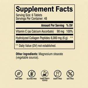 Tabletas de Colágeno Plus Vitamina C de Marca Privada OEM ODM, 290 Tabletas en Botella, Suplemento de Salud Premium - Product Image 5