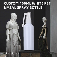 Flacon pulvérisateur nasal rotatif à pompe en PET blanc de 10 ml à 100 ml avec longue buse pour sérum de soin de la peau et produits en vrac