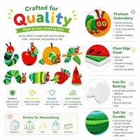 Prêts à expédier : Écussons brodés thermocollants ou à coudre, motifs fruits (Pomme, Orange, Fraise, Pastèque) et chenilles