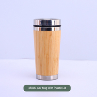 Botol minum termal 17oz 500ml, botol minum kayu bambu dinding ganda terisolasi, desain Modern, Infuser teh panjang, teh air dewasa