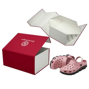 Nuovo commercio all'ingrosso vendita calda Logo personalizzato Premium di lusso pieghevole pacchetto di scarpe in cartone regalo per adulti classico zoccoli scatola magnetica