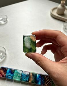 Original Galaxy Resin Leopard Print Layered Handmade <b>Folding</b> Metal <b>Legs</b> Classic American Mahjong Tiles Real Shot Stock Ready - Product Image 4