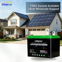 Batterie à décharge profonde robuste 24V 300AH Grade A LiFePO4 pour stockage domestique, avec terminal RS485 M8, 6000 cycles, CE RoHS IP67, service OEM ODM
