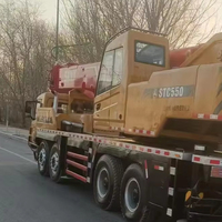 Grue de chantier SANY50T d'occasion, puissante et économe en carburant, avec commande par joystick, camion à flèche, télécommande, pompe à moteur pour infrastructures agricoles