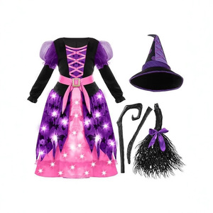 <span class=keywords><strong>Costume</strong></span> <span class=keywords><strong>da</strong></span> Strega per Bambini 2026 con Scopa, Abito per Spettacoli e Cosplay in Stile Europeo e Americano - Product Image 3