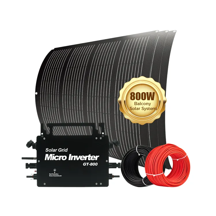 Schuko Uni Eropa Plug dan Play sistem pv 800w Grid Kit lengkap daya energi 600w mikro surya balkon 800W