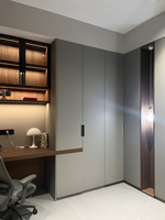 Meuble de bureau sur mesure de qualité commerciale avec étagère à livres, armoire à dossiers verrouillable et rangement pour ordinateur