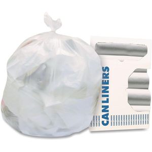 Sacs poubelles haute densité Boardwalk Z4824LNKR01 de 10 gallons, 8 microns, 24 x 24 pouces, naturels, pour usage domestique, 1000/sac en carton - Product Image 3