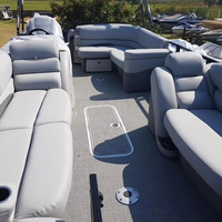 Bateau ponton de luxe sur mesure, grand modèle de 7,6 mètres, pour 15 personnes, avec console et moteur, à vendre