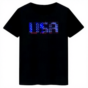 Camiseta LED Programable por Bluetooth con Control por Aplicación, Batería Integrada, Texto Desplazable, Animación, Patrón de Dibujos Animados, Tela de 180 Gramos - Product Image 4