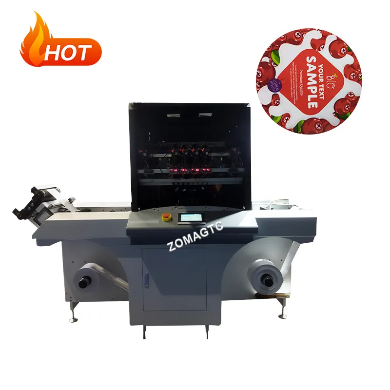 Imprimante à jet d'encre automatique CMJN couleur autocollant étiquette imprimantes UV rouleau à rouleau machine d'impression numérique papier PET film