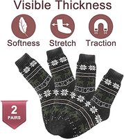 Chaussettes en tricot de cerf en peluche pour homme, chaussons épais, chauds et confortables avec poignées, collection hiver