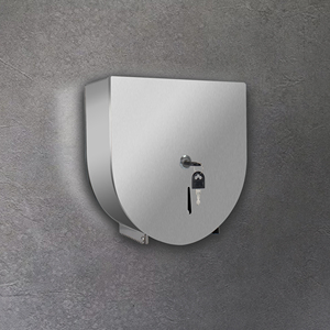 Dispensador de <span class=keywords><strong>papel</strong></span> <span class=keywords><strong>higiénico</strong></span> montado en la pared, gran rollo, SUS304, de acero inoxidable, con forma de escudo, nuevo modelo - Product Image 4