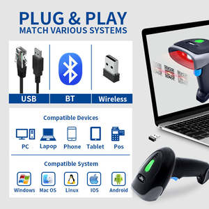 <span class=keywords><strong>Scanner</strong></span> de codes-barres industriel sans fil portable avec capteur CMOS Code QR et interface USB de numérisation 1D/2D 300 scans/sec - Product Image 4