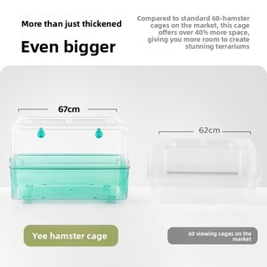 Cage à <span class=keywords><strong>hamster</strong></span> dorée en plastique extra-large, ensemble complet, facile à nettoyer, aménagement décoratif, intérieur, toutes saisons - Product Image 4