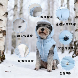 Ropa de Invierno para Mascotas, Chaleco Acolchado para Perro con Cuello Alto, Grueso y Cálido, de Terciopelo - Product Image 4