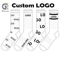 Chaussettes de sport personnalisées avec logo, chaussettes de pickleball respirantes et rembourrées en tissu éponge pour athlètes