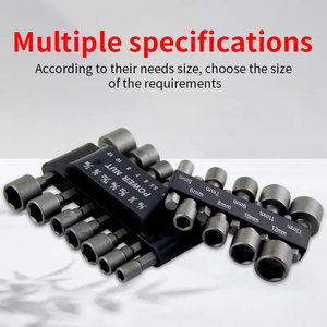 Ensemble de 14 outils de perçage à main, embouts de perceuse, clés à douille métriques, vis, tournevis hexagonal 1/4'', clés hexagonales OEM, acier inoxydable 201 - Product Image 4